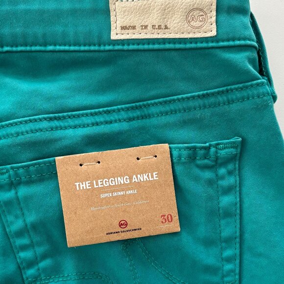 AG Adriano Goldschmied teal supper skinny ankle jeans size 30 NWT - Picture 9 of 10